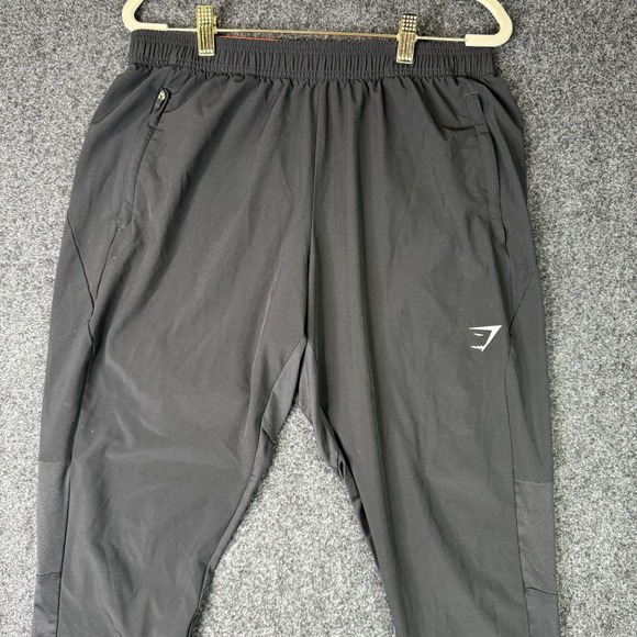 Gymshark Other - Gymshark Mens M Black Training Pants Tapered Zip Pockets Mesh Panel Athletic
